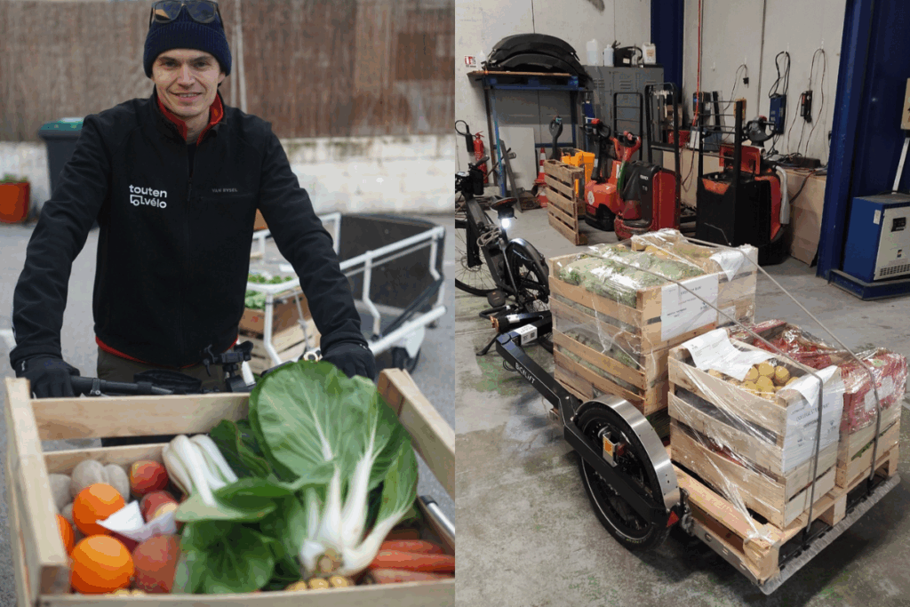 Livraison denrées alimentaires vélo-cargo