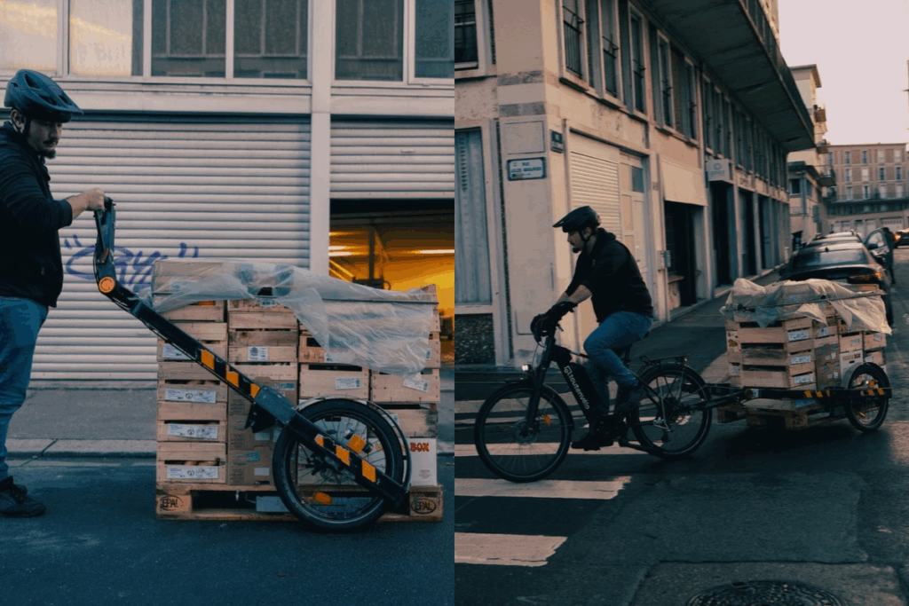 Livraison denrées alimentaires vélo-cargo